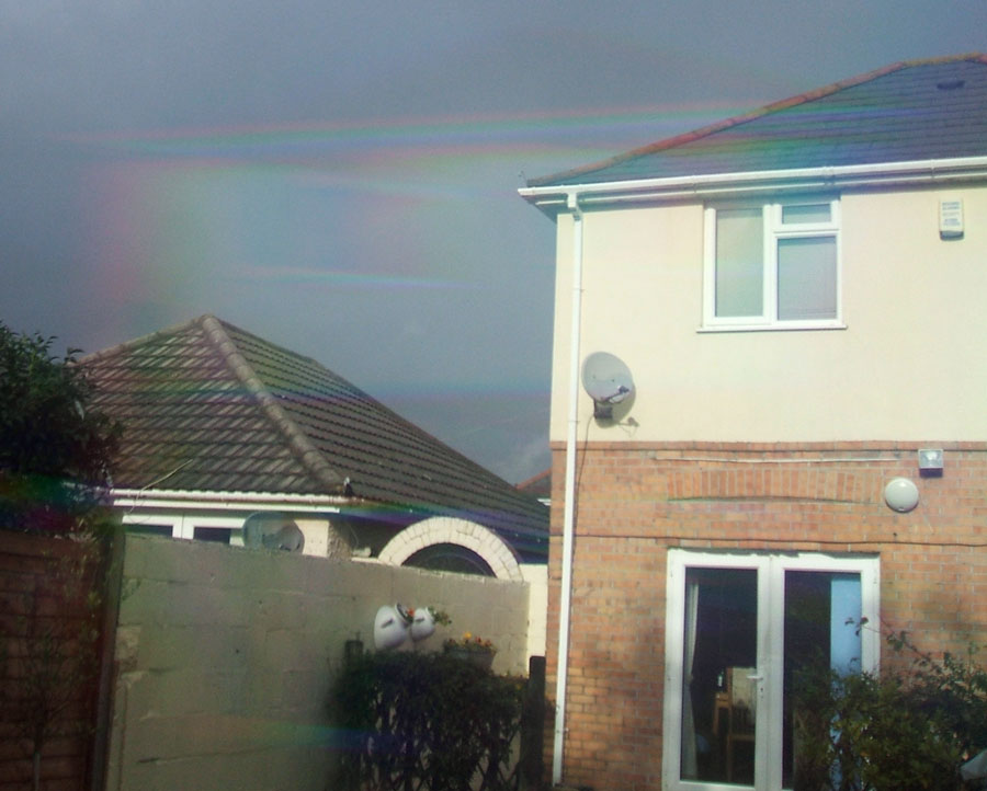 An example of Geopathic stress on a house, the photographs taken using an Oldfield lens, which can capture images not visible to the naked eye.